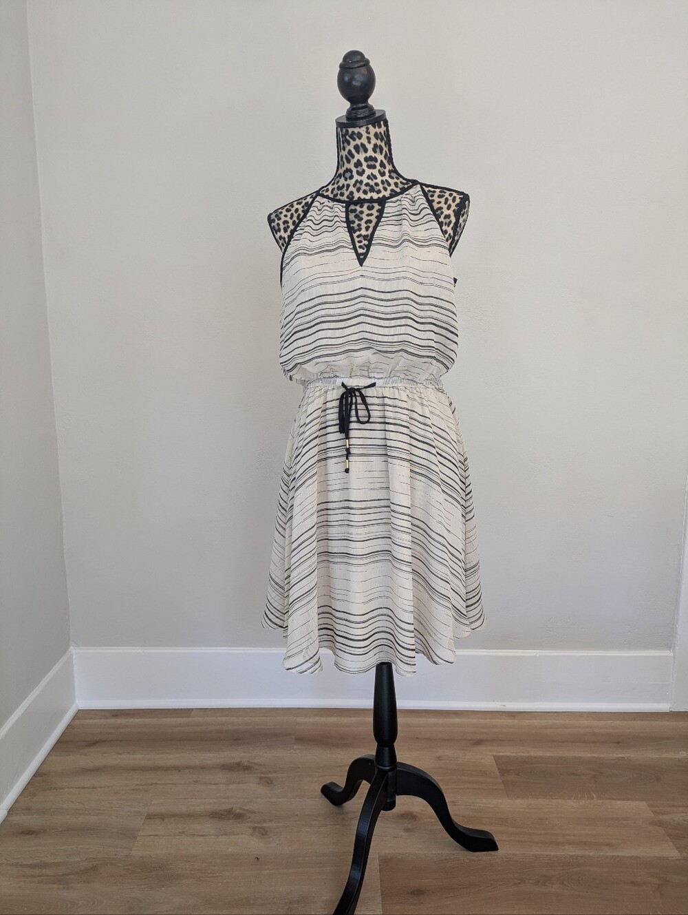 Black and cream halter dress